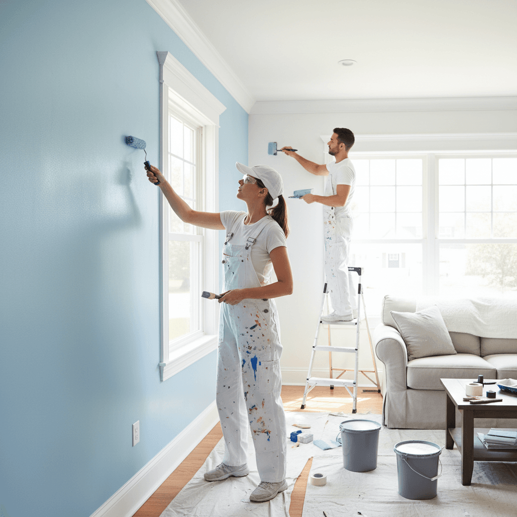 Interior painting and trim work