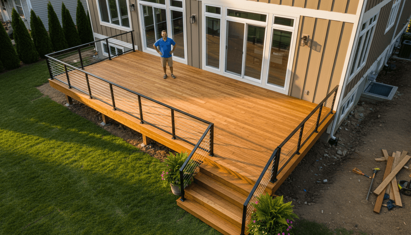 Deck railing repair and finish